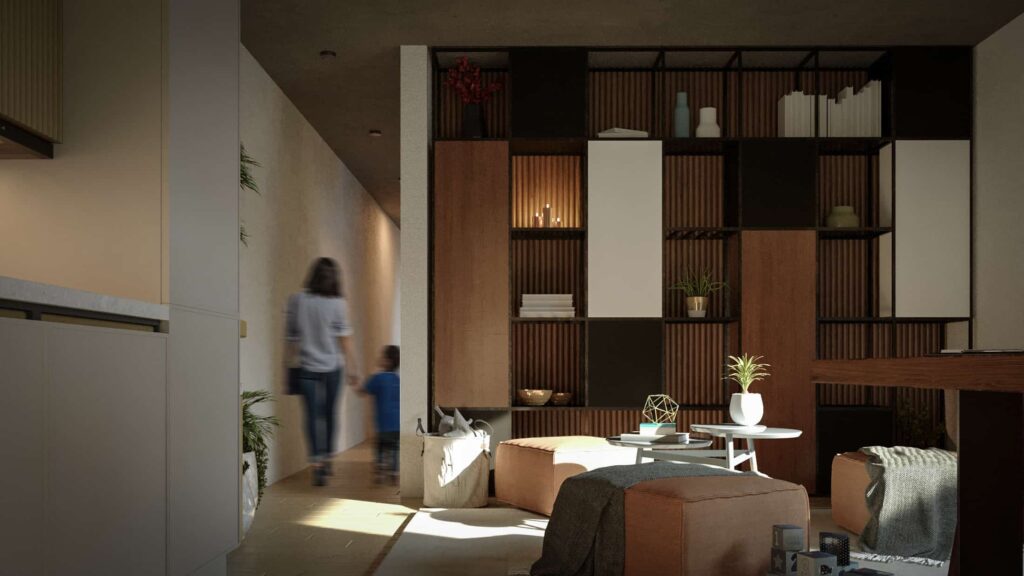 randarile 3D pentru apartamente - living modern